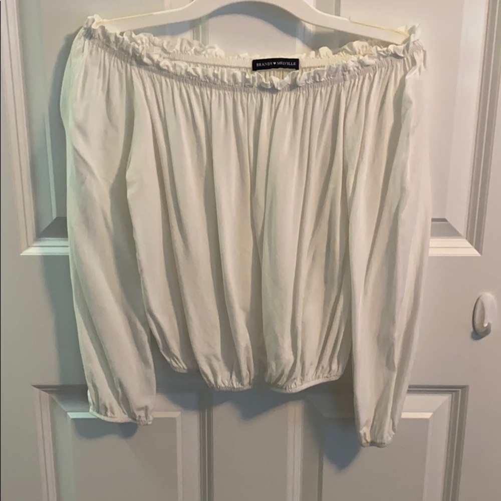 Brandy Melville Off the Shoulder White Top